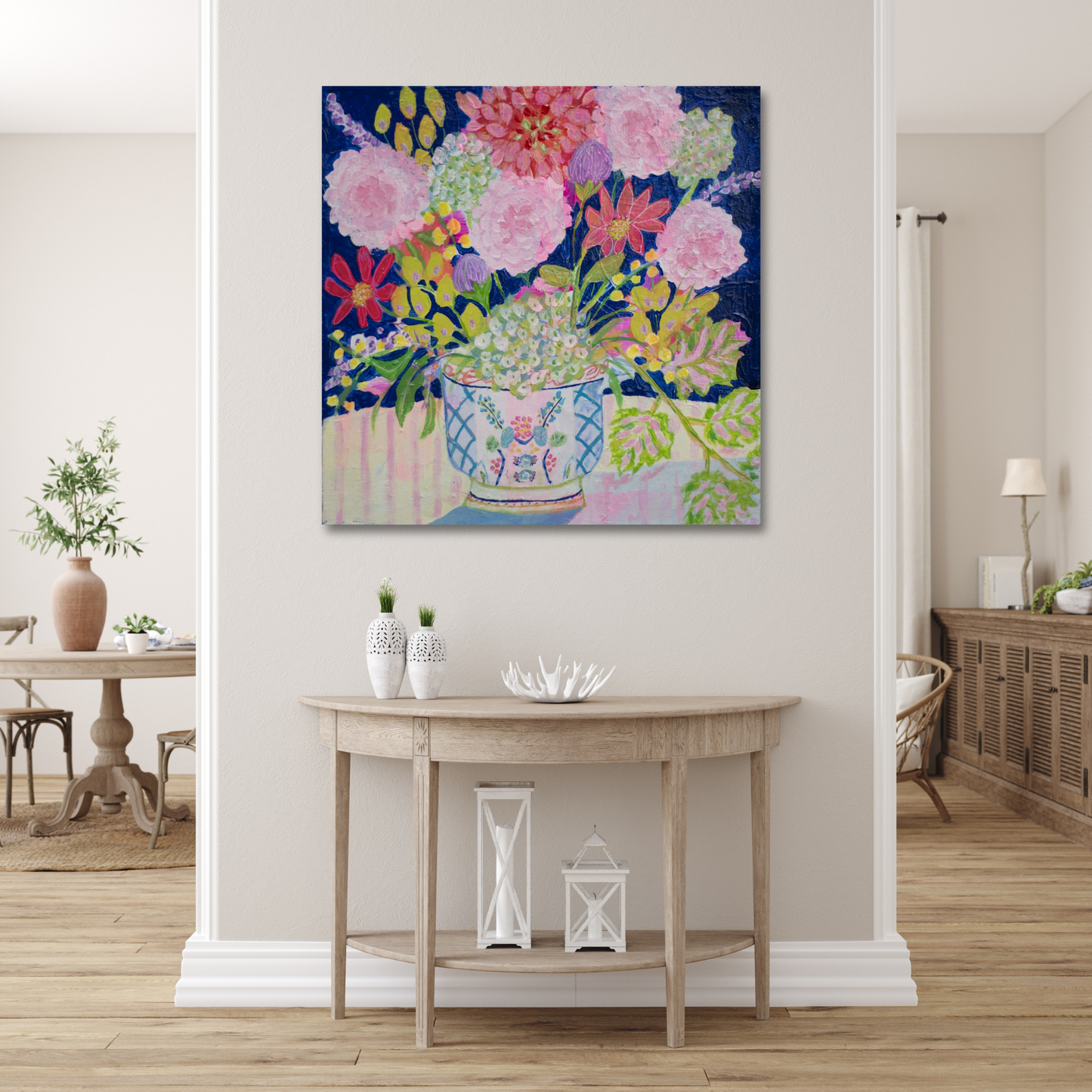 Roses on Blue