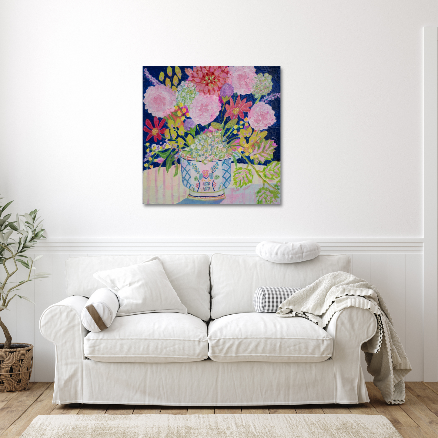 Roses on Blue