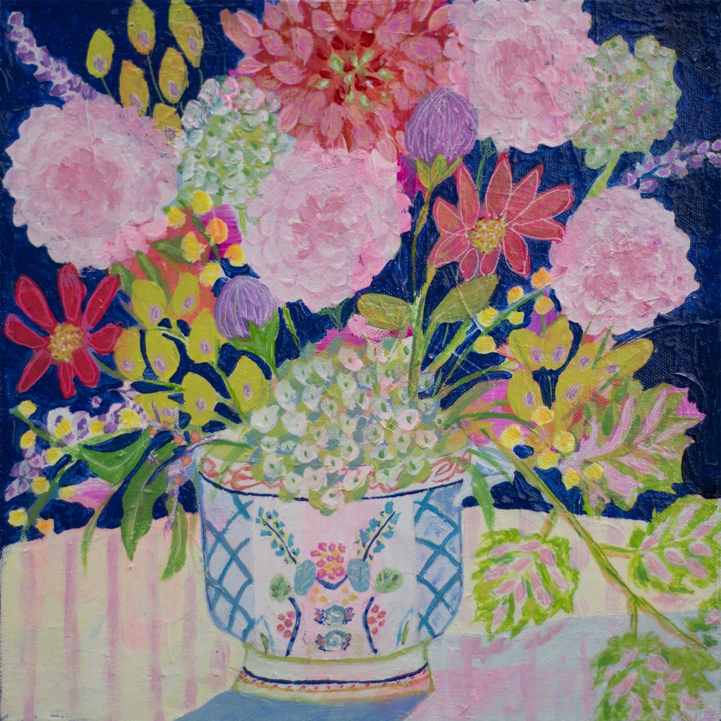 Roses on Blue